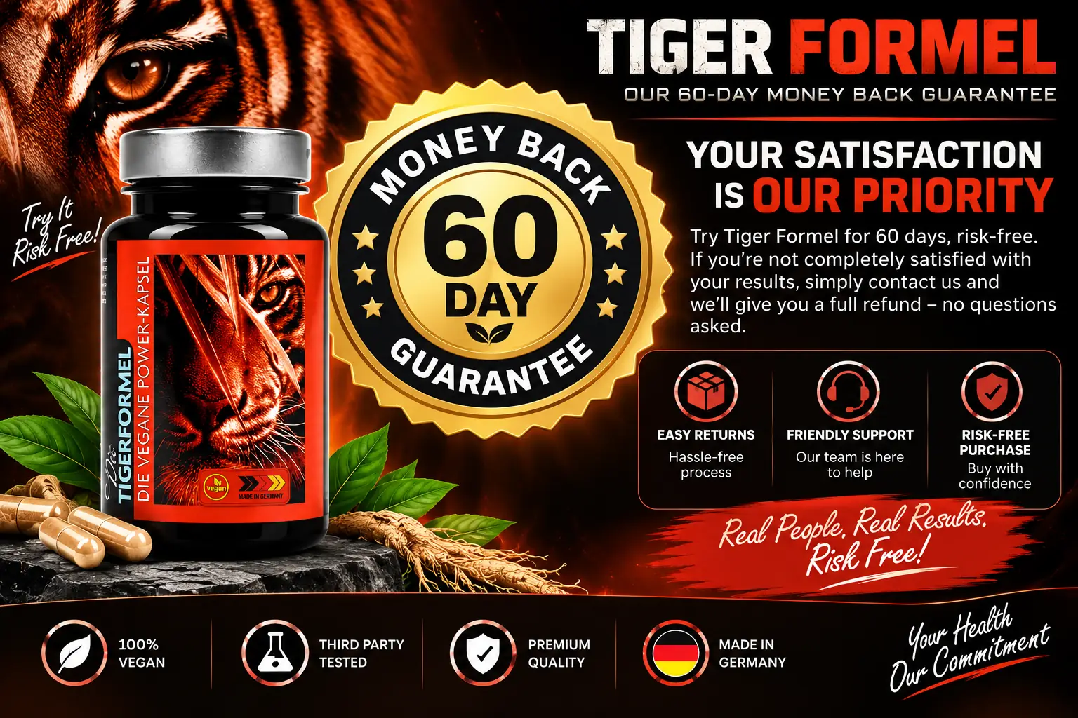 TigerFormel 60-day money-back guarantee graphic